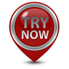 Try now pointer icon on white background
