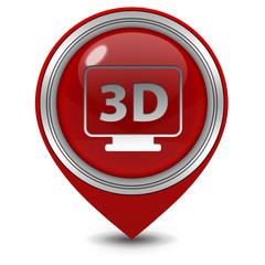 3D pointer icon on white background