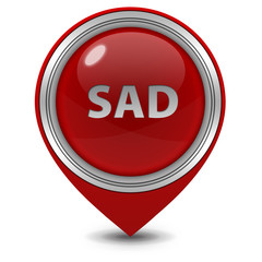 Sad pointer icon on white background