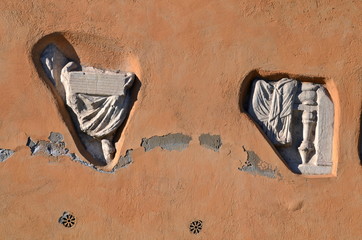 Ancient Rome Relief in modern wall © lucazzitto