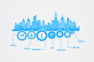 City Skyline Skyscrapers Vector Infographics