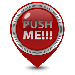Push me pointer icon on white background