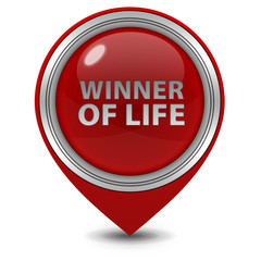 Winner of life pointer icon on white background