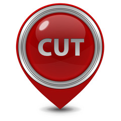 Cut pointer icon on white background