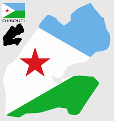 Djibouti - Map and flag vector
