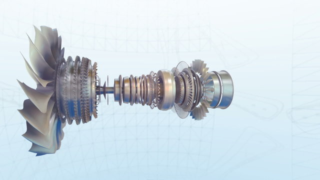 Turbojet Airplane Airliner Engine White day Metallic Grows into