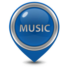 music pointer icon on white background