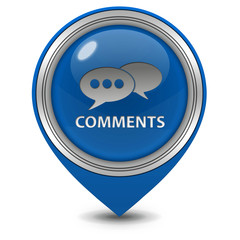 Comments now pointer icon on white background