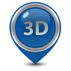 3d pointer icon on white background