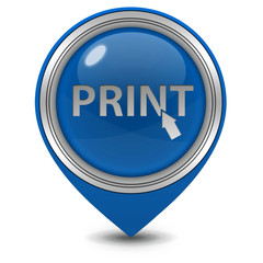 Print pointer icon on white background