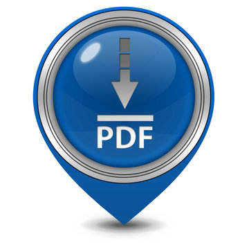 Pdf download pointer icon on white background