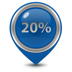 Twenty percent pointer icon on white background