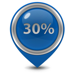 Thirty percent pointer icon on white background