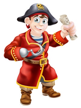 Pirate holding a treasure map