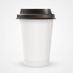 Close up of blank paper coffee cup