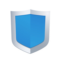 Vector illustration of blue glossy shield
