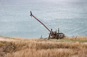 Fototapeta premium Winch for pulling out of the water fishing nets