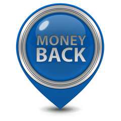 Money back pointer icon on white background