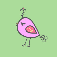 Abstract mint bird. Vector illustration
