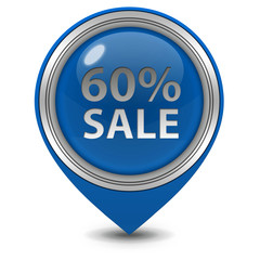 Sale sixty percent pointer icon on white background