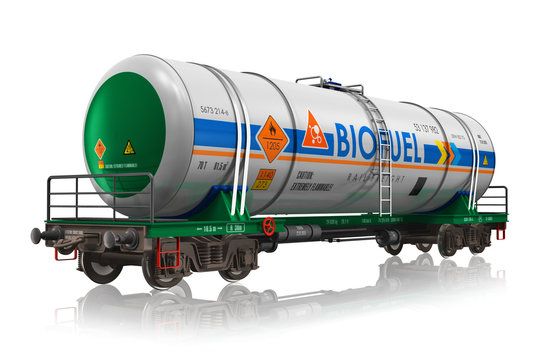 Railway tankcar with biofuel