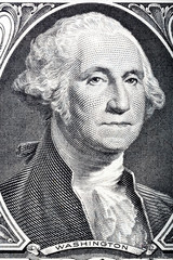 portrait of president George Washington on one dollar one dollar