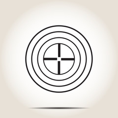 Icon sight with shadow on gray background vector