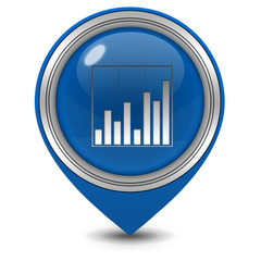 Data analysis pointer icon on white background