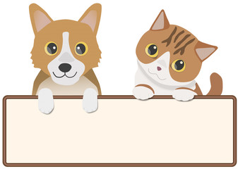 犬と猫のフレーム