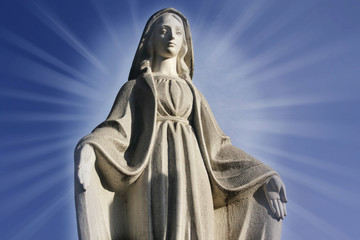 Fototapeta na wymiar Statue of Virgin Mary as a symbol of love and kindness