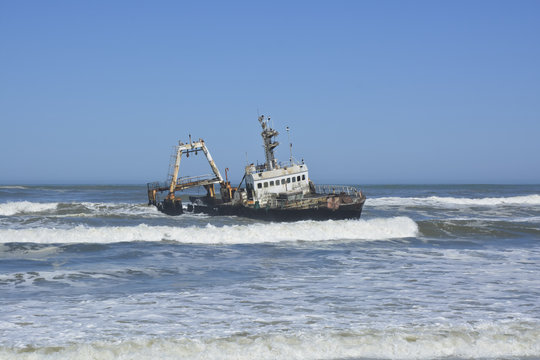 Shipwreck, Skeleton Coast, Namibia, Africa