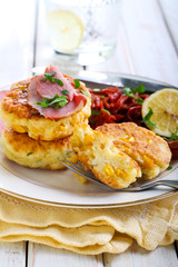 Sweet corn fried cakes