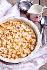 Apple and bread pudding
