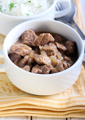 Beef pieces in gravy