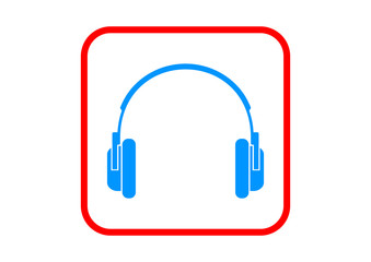 Headphones icon on white background