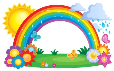 Crédence de cuisine en verre imprimé Pour enfants Rainbow topic image 2