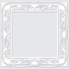 carved vintage frame made of paper for picture or photo