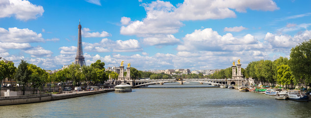 Fototapeta premium Eiffel Tower and bridge Alexandre III