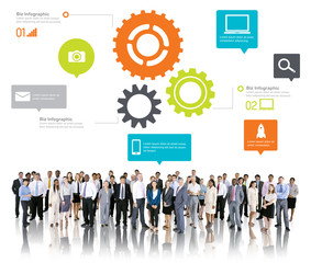 Team Teamwork Cog Functionality Technology Business Concept