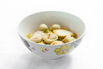 Rice Noodles Soup with Fish Balls,Thai food