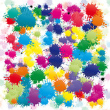 Colored splashes in abstract shape
