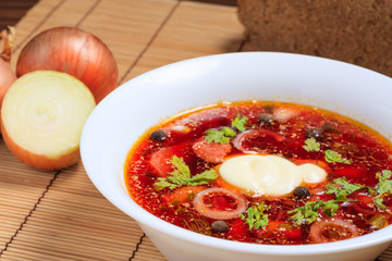 Borscht with vegetables