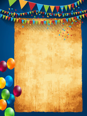 abstract celebration birthday background with colorful balloons