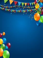 abstract celebration birthday background with colorful balloons