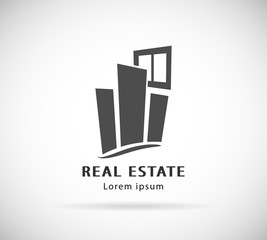 Commercial Property Real Estate logo design template icon