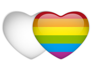 Gay Flag Heart Striped Sticker