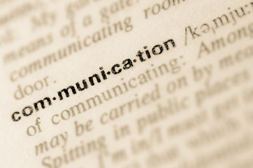 Dictionary definition of word communication - obrazy, fototapety, plakaty