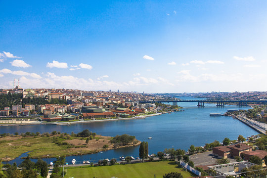 Bridge through The Golden Horn in Istanbul