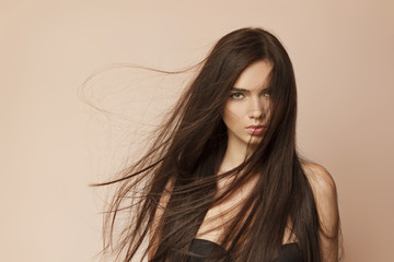 Beautiful woman with long healthy hair