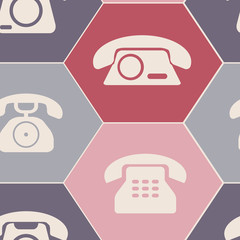 seamless background with telephone icons for your design